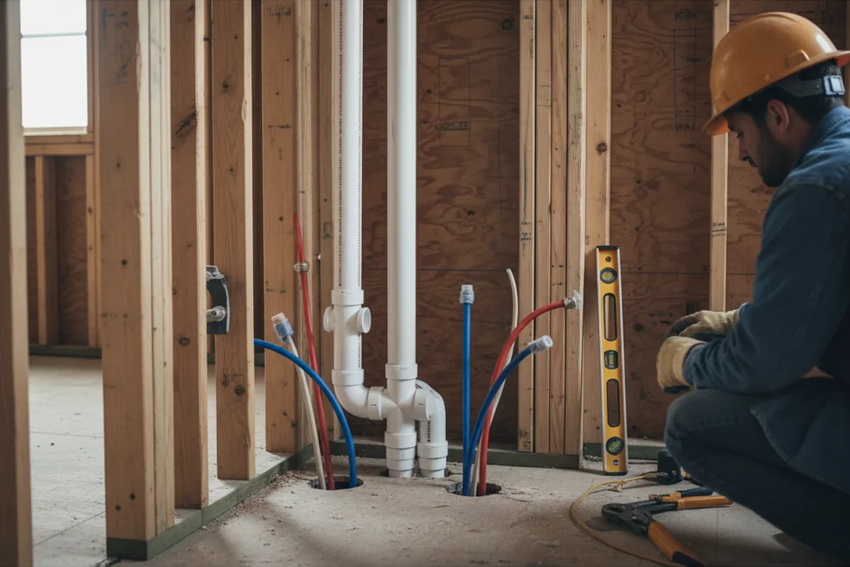 Drain and supply rough-in during Leak Detection in Bear Creek